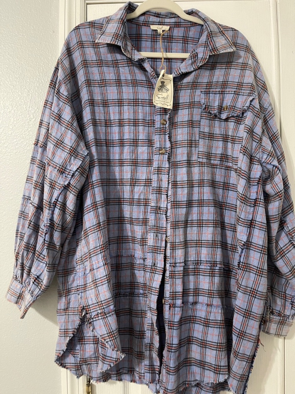 easel Light Blue Plaid Button-Down Shirt
